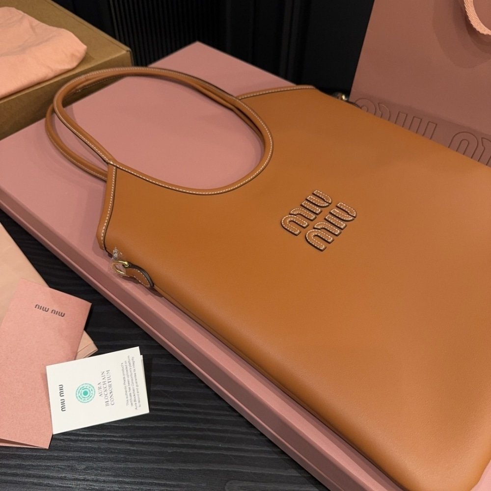 M1um1u Ivy Bag Cognac 35Cm 5Bg231 Acrw F0046 V Mln