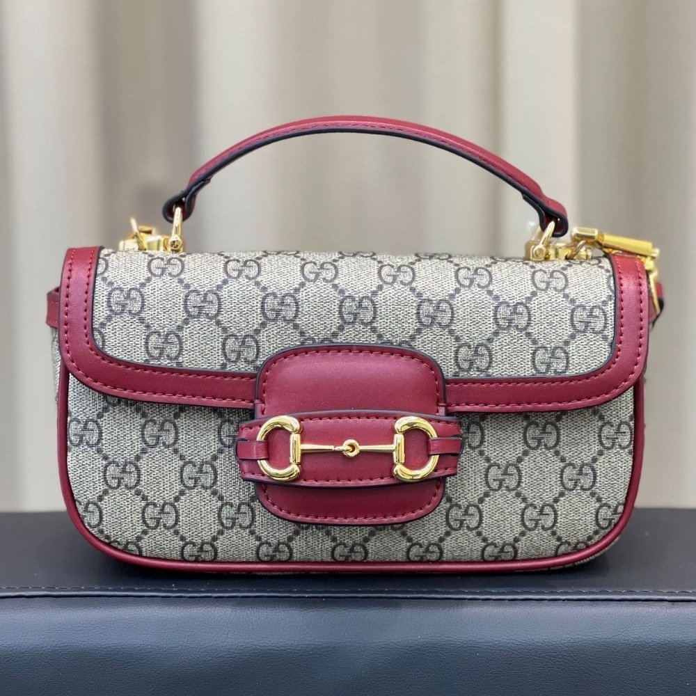 Gvc*1 Horsebit 1955 Soft Small Top Handle Bag Rosso Ancora Red 22Cm 815206 Fad6M 8759