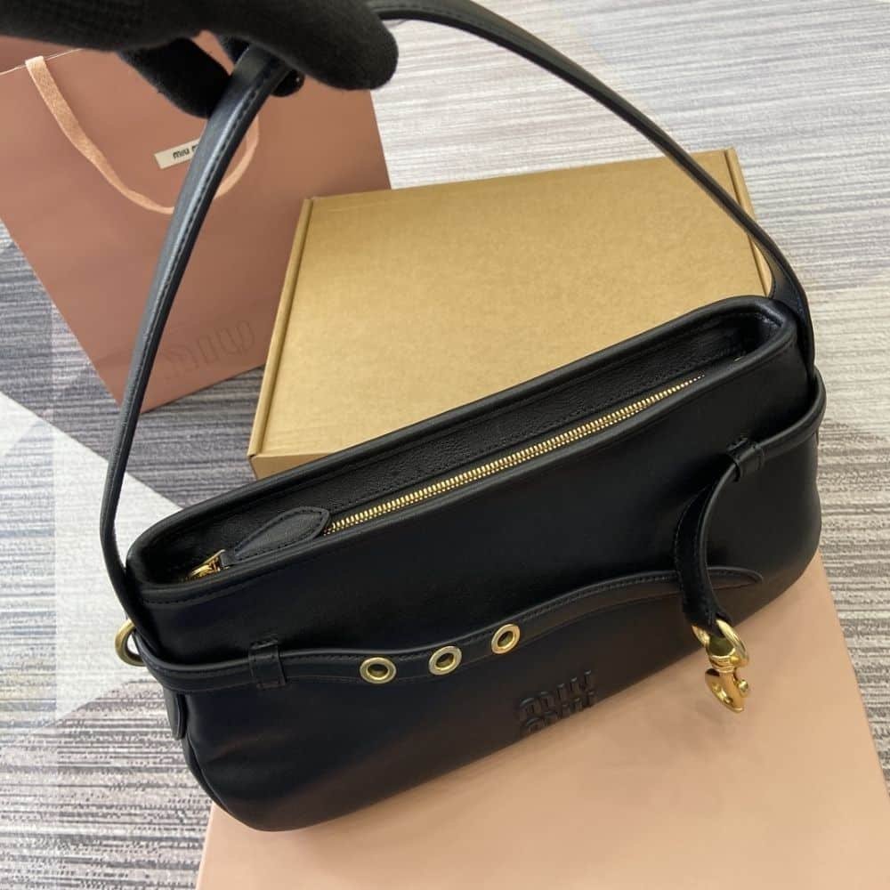 M1um1u Aventure Nappa Leather Bag Black 33Cm 5Bc181 2Bbl F0002 V Ooo