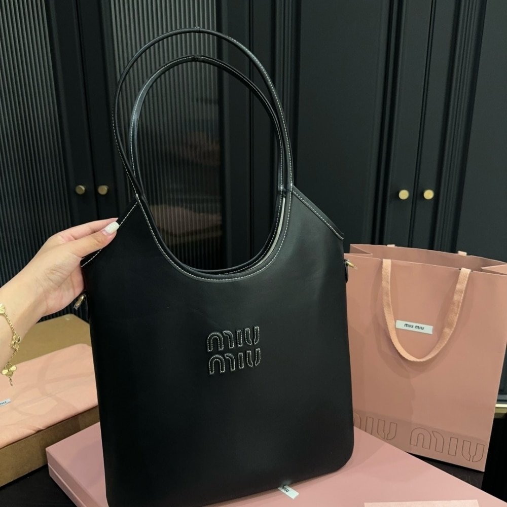 M1um1u Ivy Bag Black 35Cm 5Bg231 Acrw F0002 V Mln