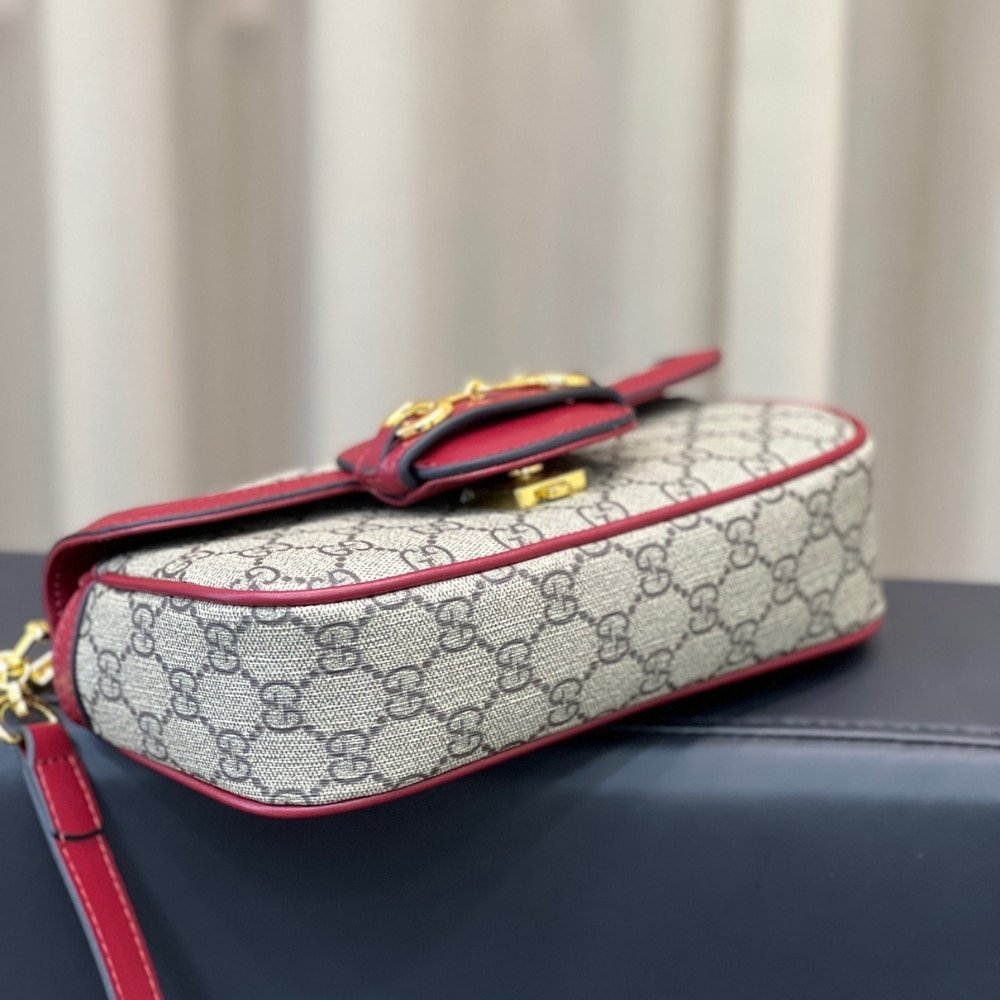 Gvc*1 Horsebit 1955 Soft Small Top Handle Bag Rosso Ancora Red 22Cm 815206 Fad6M 8759