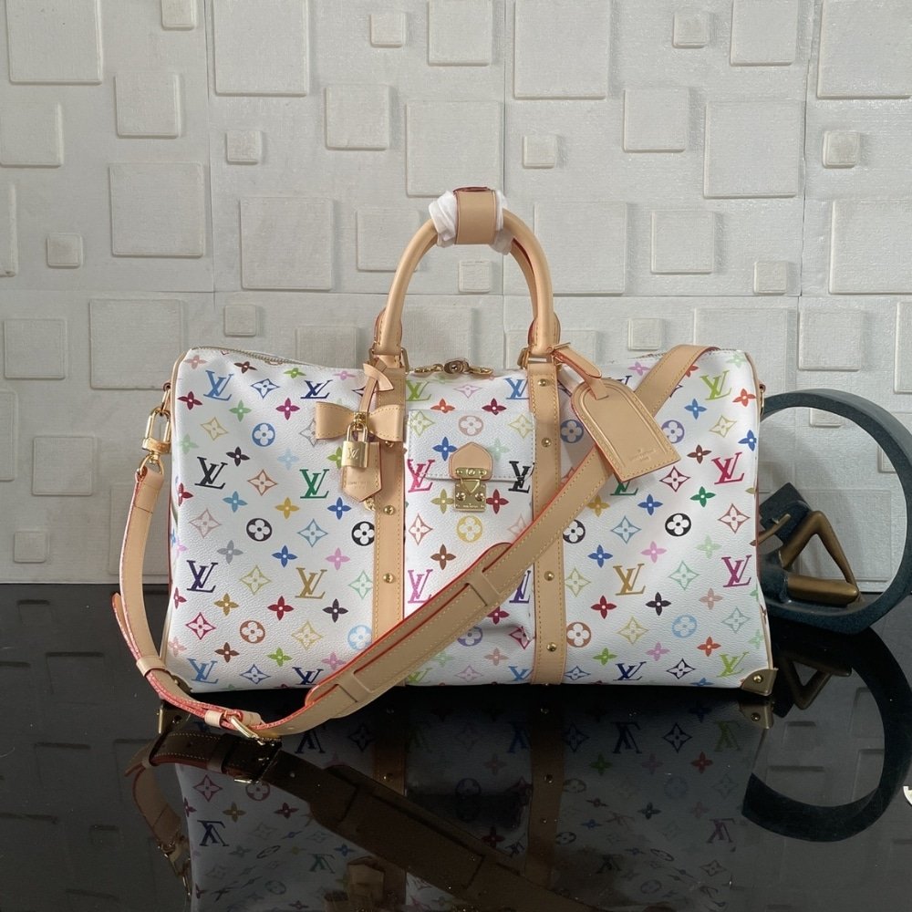 [S*per Vip 1:1] L0vis Vvtt0n X Murakami Keepall Bandoulière 45 White 45Cm M13742