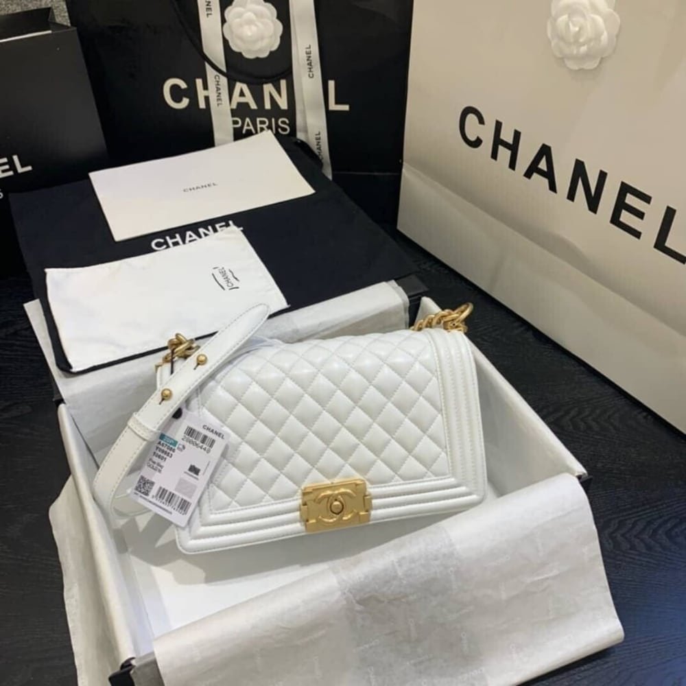 [S*per Vip 1:1] Ch**el Le Boy Chevron Caviar Black 25Cm