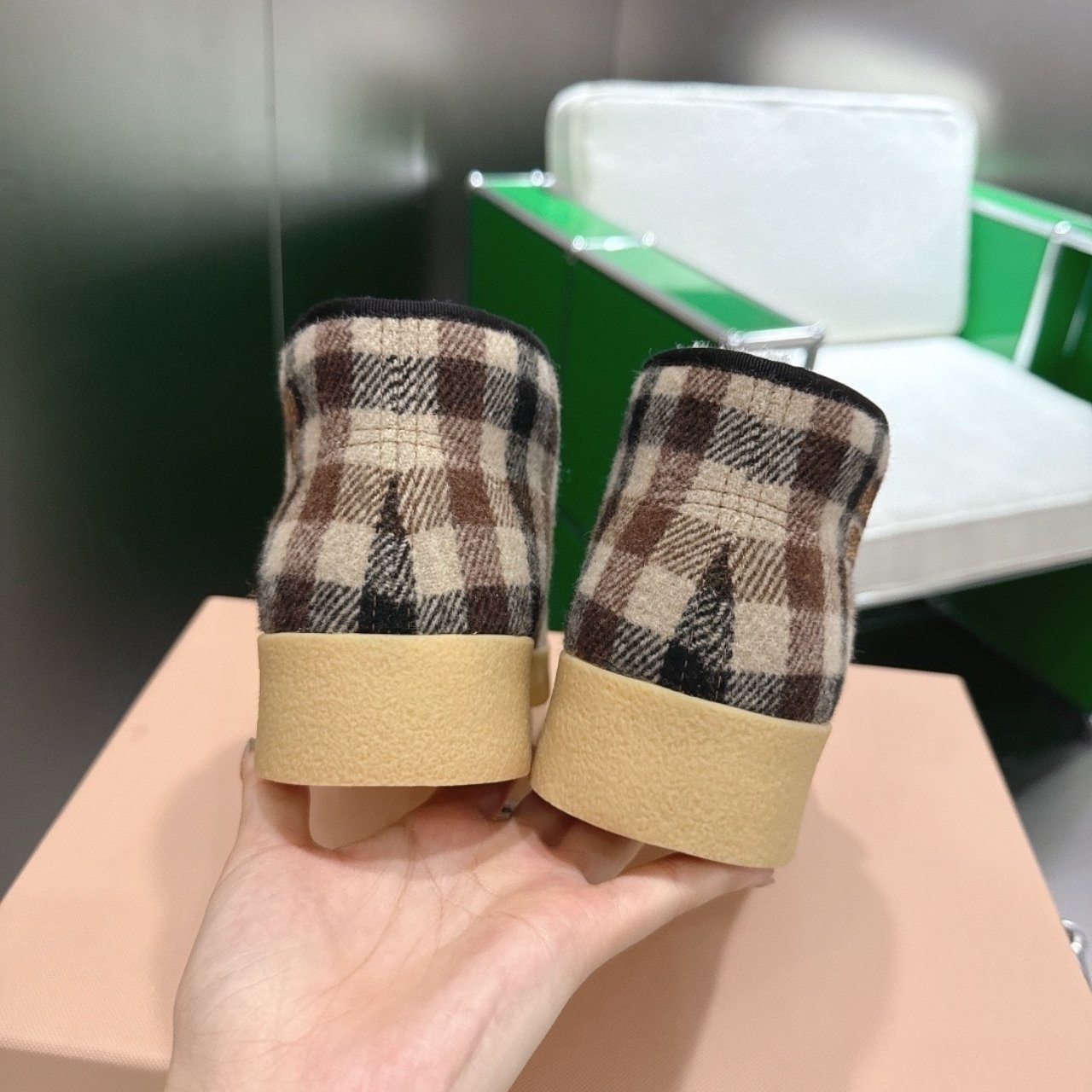 M1um1u Wool And Shearling Slip On Booties Camel Beige 5T558E 3Zkt F0Kqf F 020