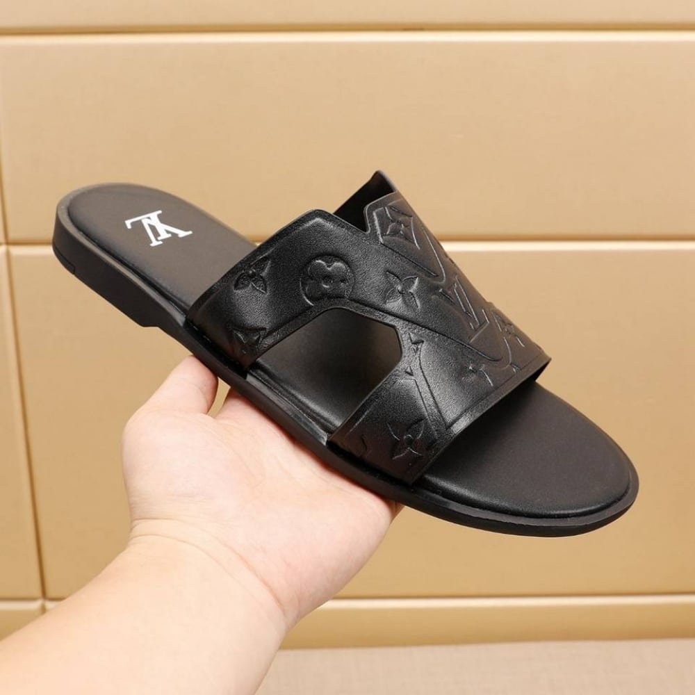 L0vis Vvtt0n Oasis Mule Monogram Pattern Black 1Achj6