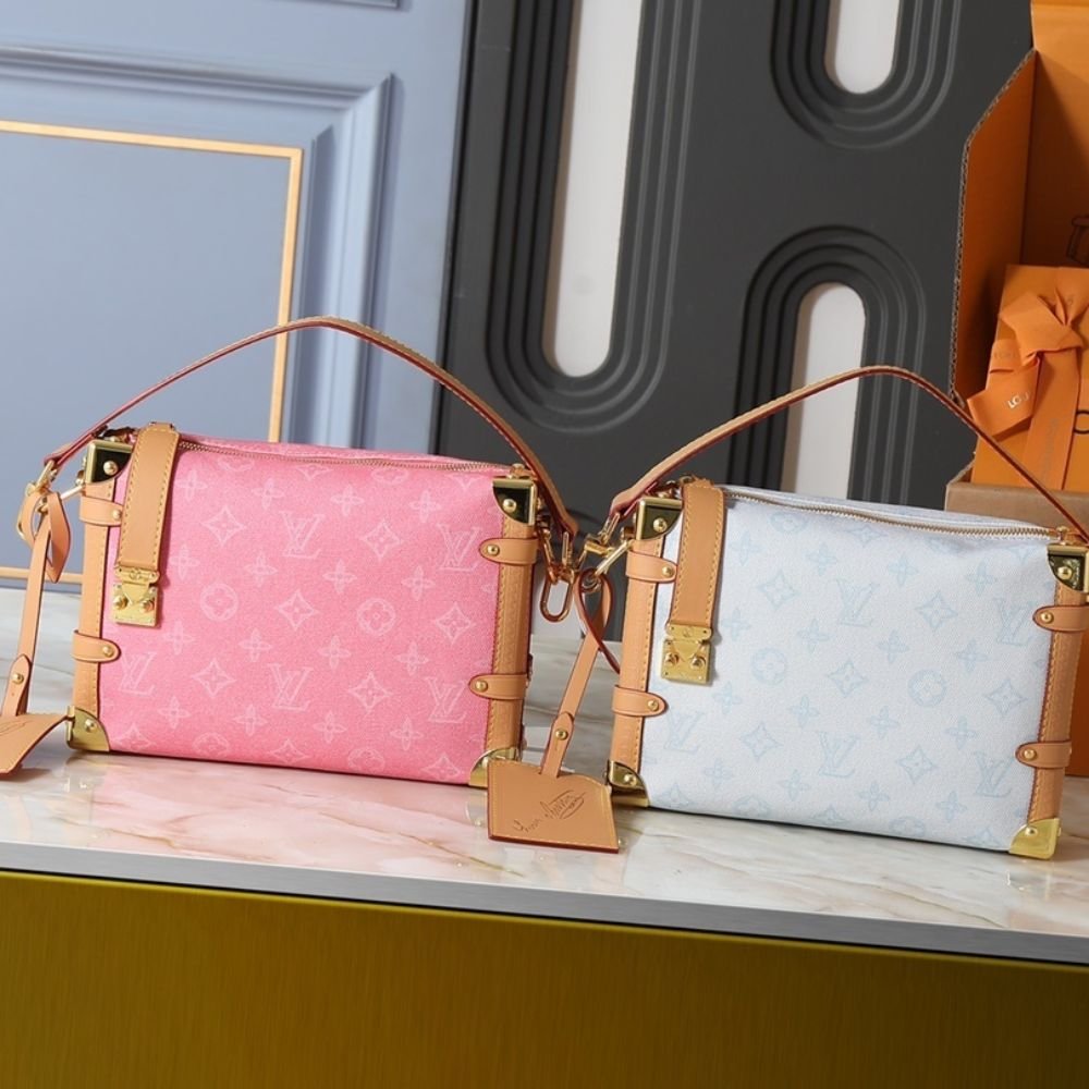 L0vis Vvtt0n Side Trunk MM Monogram Origine Rose Ruban 23Cm