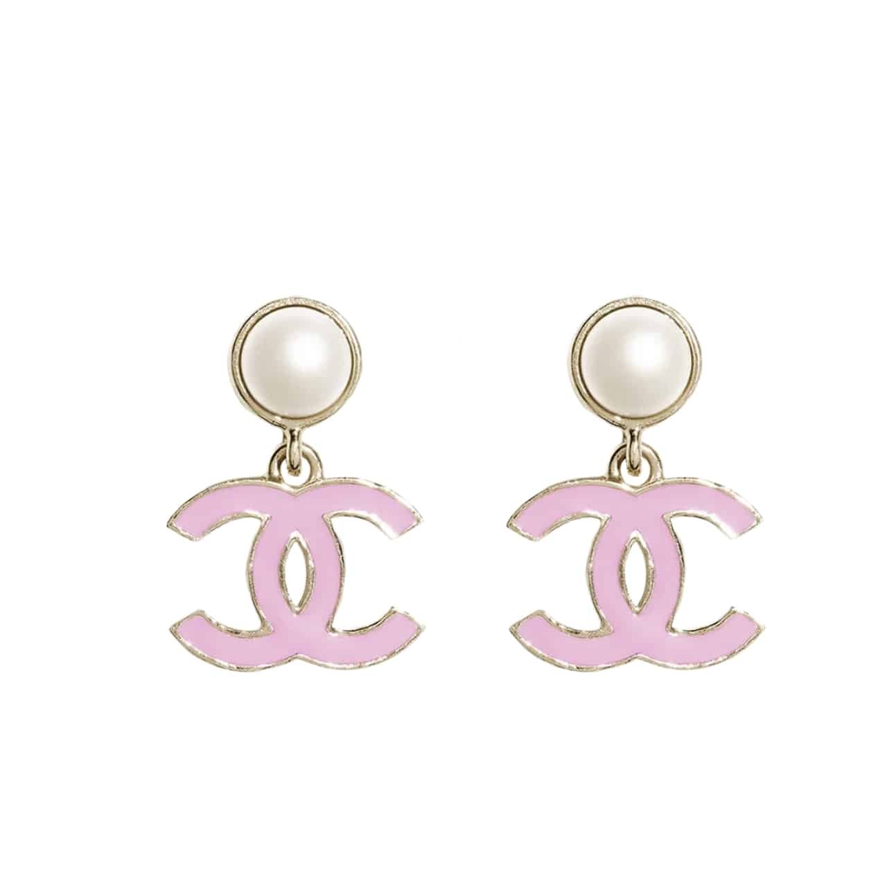 Ch**el Pendant Earrings Pearly White And Pink Abf397 B19975 Naftt