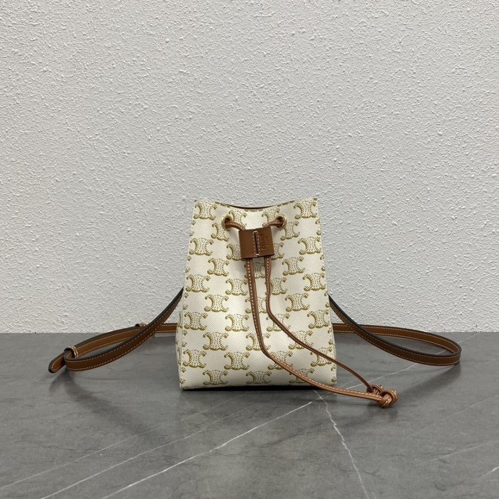 [S*per Vip 1:1] Ce1i*e Micro Sailor In Triomphe Canvas White And Tan 17Cm 10M742Gce 01Ta