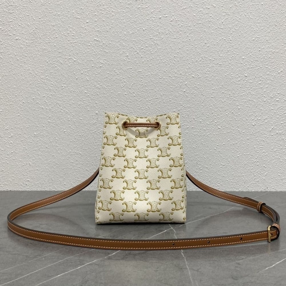 [S*per Vip 1:1] Ce1i*e Micro Sailor In Triomphe Canvas White And Tan 17Cm 10M742Gce 01Ta