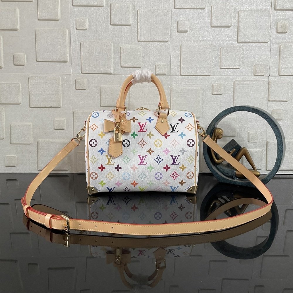 [S*per Vip 1:1] L0vis Vvtt0n X Murakami Speedy Bandoulière 25 Bag White 25Cm M13085