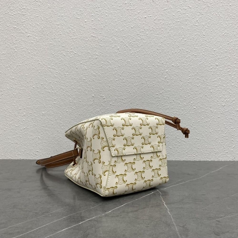 [S*per Vip 1:1] Ce1i*e Micro Sailor In Triomphe Canvas White And Tan 17Cm 10M742Gce 01Ta