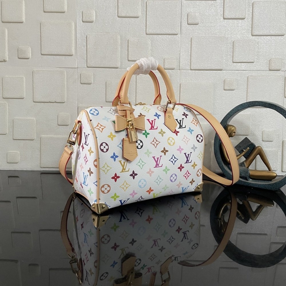 [S*per Vip 1:1] L0vis Vvtt0n X Murakami Speedy Bandoulière 25 Bag White 25Cm M13085