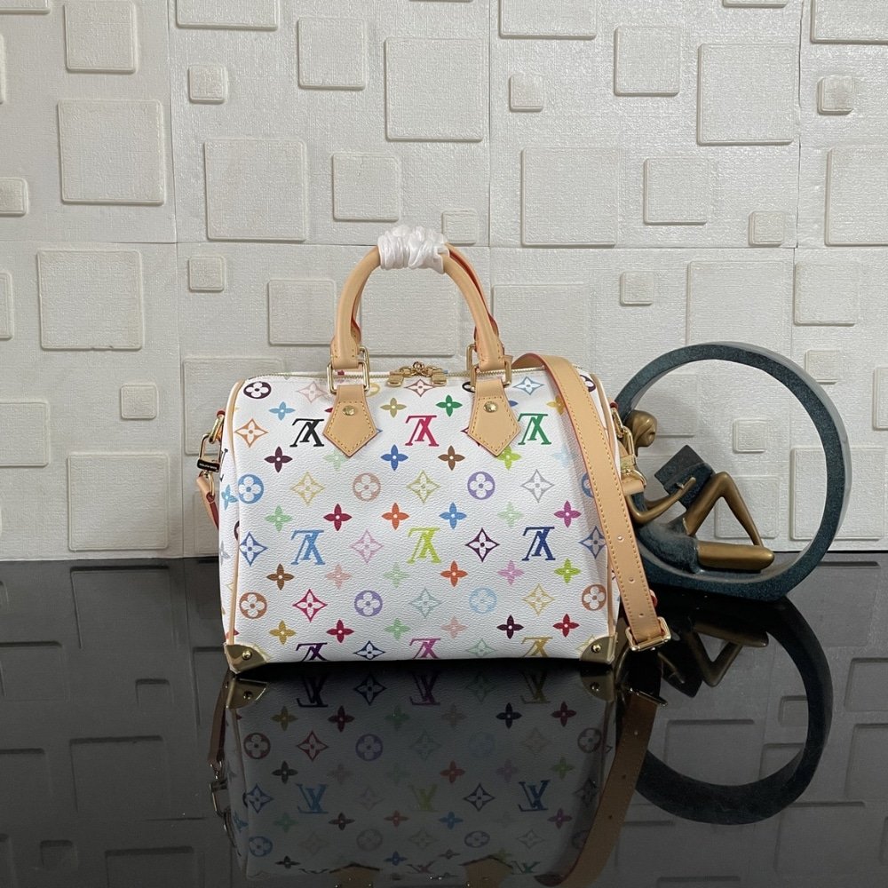 [S*per Vip 1:1] L0vis Vvtt0n X Murakami Speedy Bandoulière 25 Bag White 25Cm M13085
