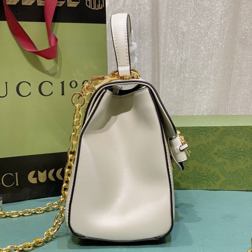 Gvc*1 Horsebit 1955 Mini Top Handle Bag White 29Cm 703848 Aaa7G 9022