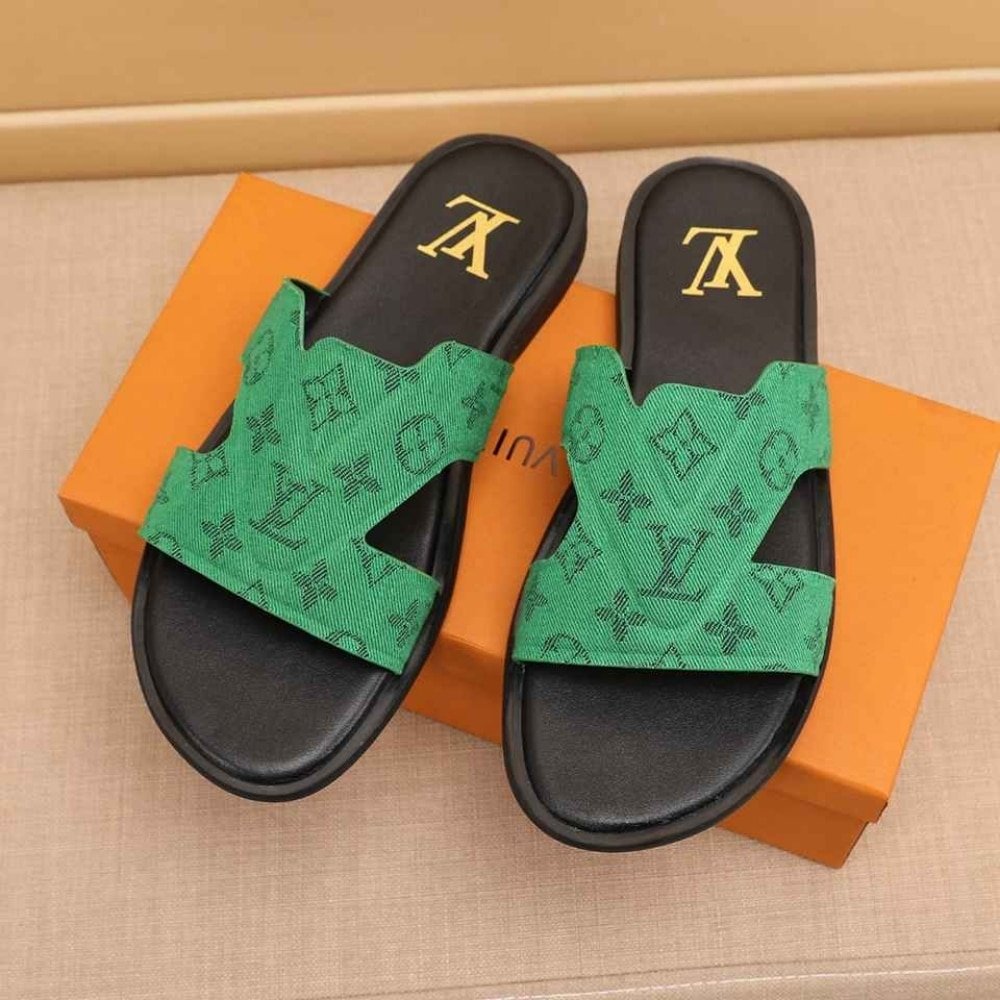 L0vis Vvtt0n Oasis Mule Monogram Denim Green