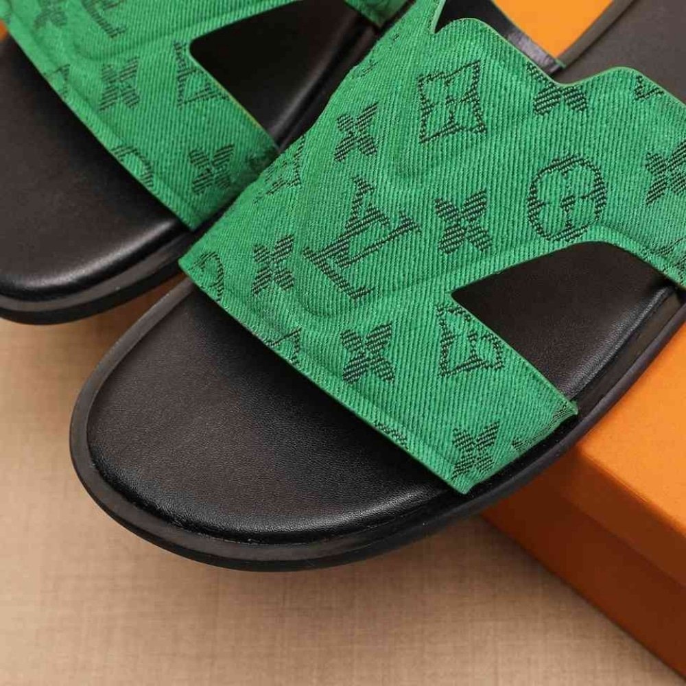 L0vis Vvtt0n Oasis Mule Monogram Denim Green