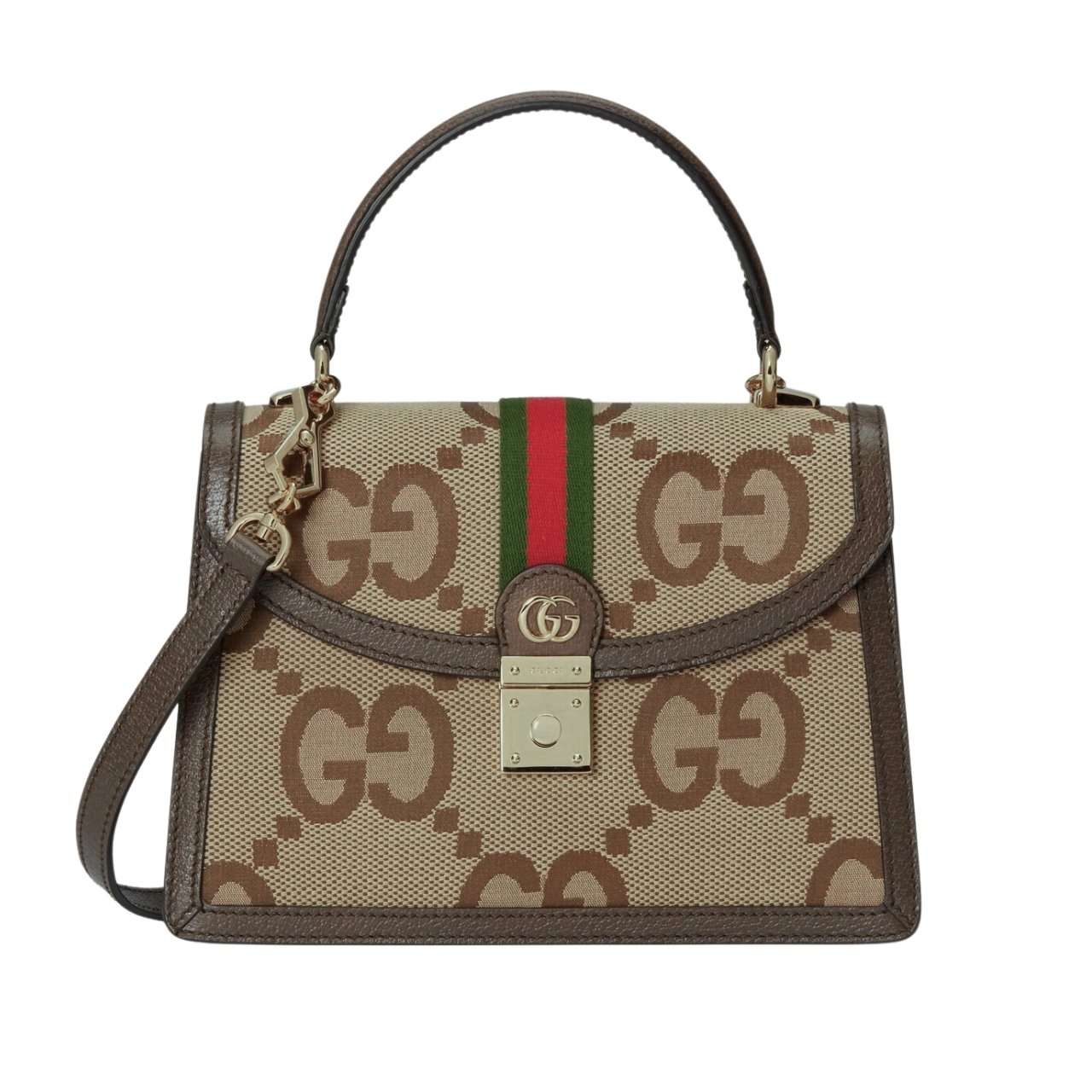 Gvc*1 Ophidia Small Jumbo Gg Bag Camel Ebony 25Cm 651055 Ukmdg 2570