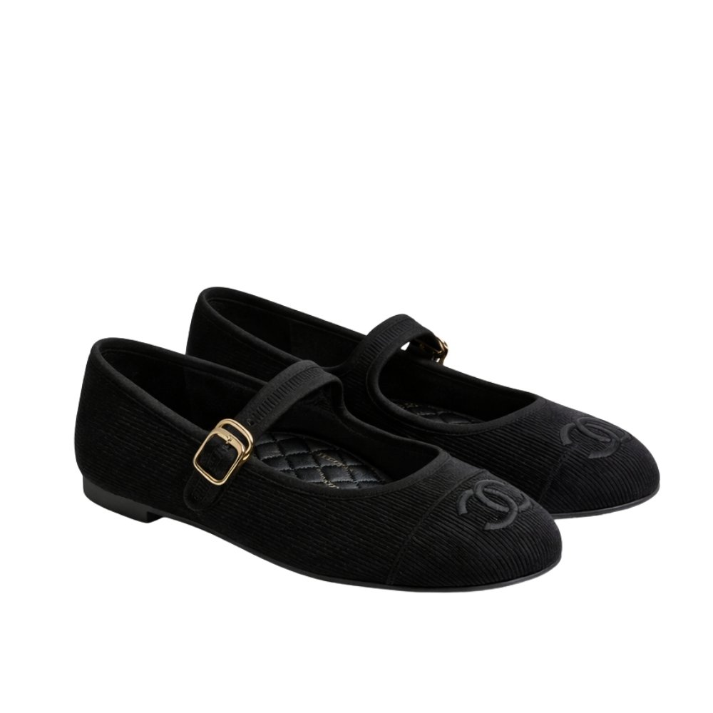 Ch**el Mary Jane Ballet Flat Black