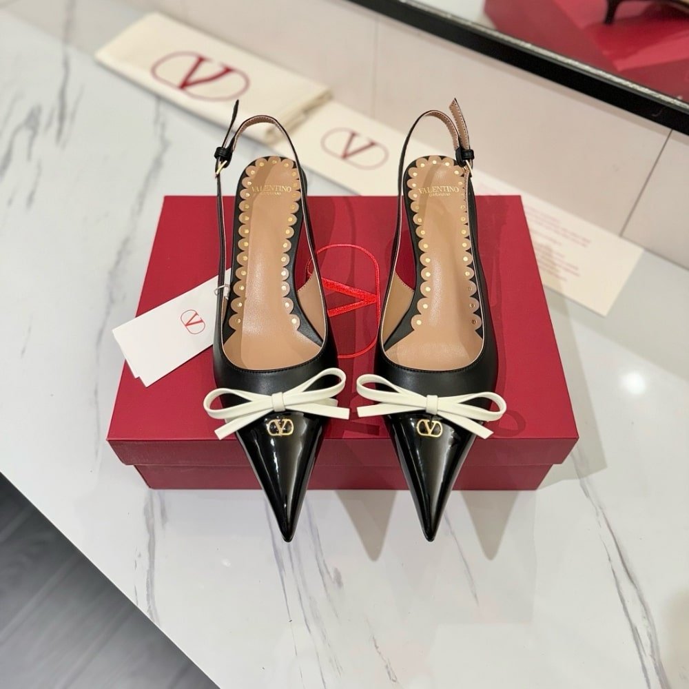 Va1e*ntin0 Bepointy Slingback Pumps Black 6W2S0Ll3Dal 790