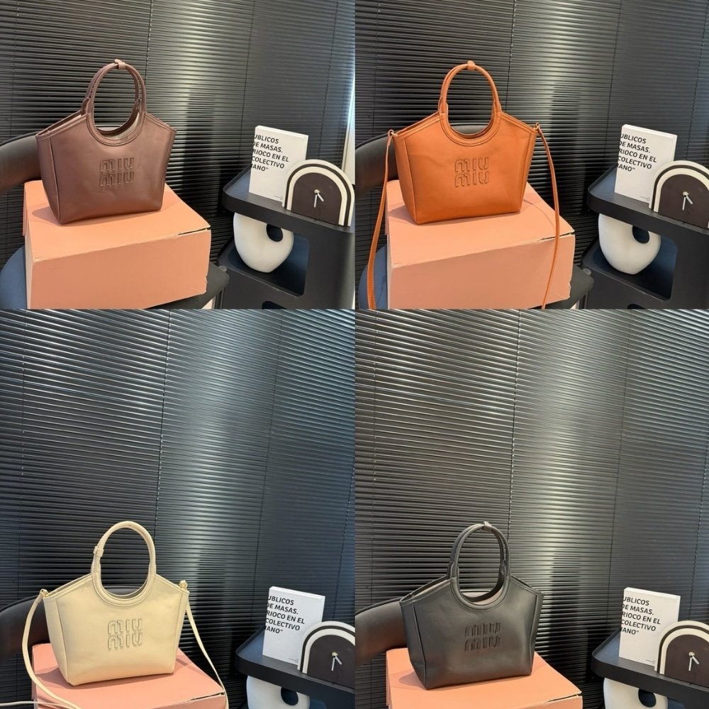 M1um1u Ivy Leather Tote Bag Black 23Cm 5Bg281 2Ddj F0002 V Ooo