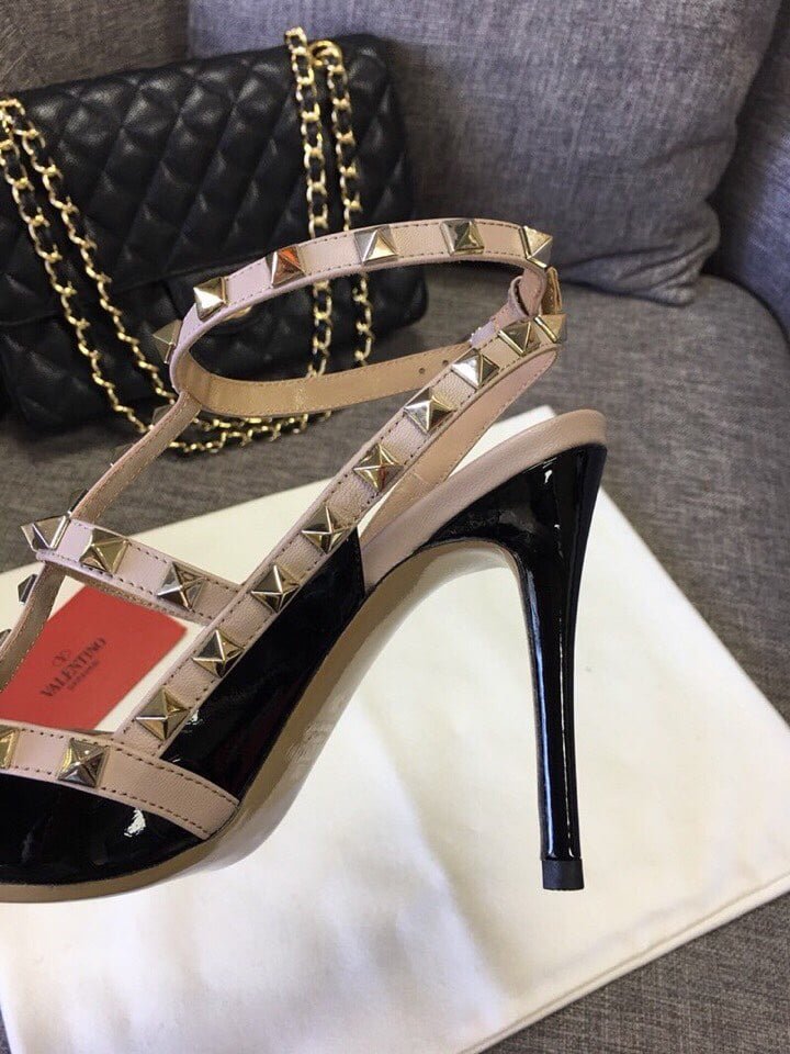Va1e*ntin0 Patent Rockstud Caged Pump Black 5W2S0393Vnw N91