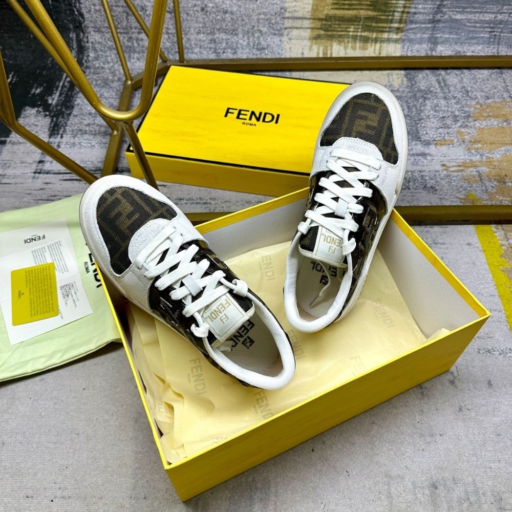 F**di Match Sneaker Beige And Brown