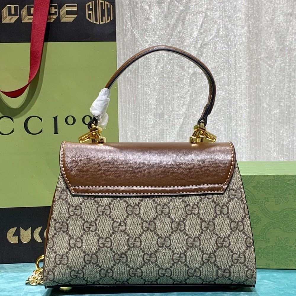 Gvc*1 Horsebit 1955 Mini Top Handle Bag Light Brown 22Cm 703848 9Aaaj 8563