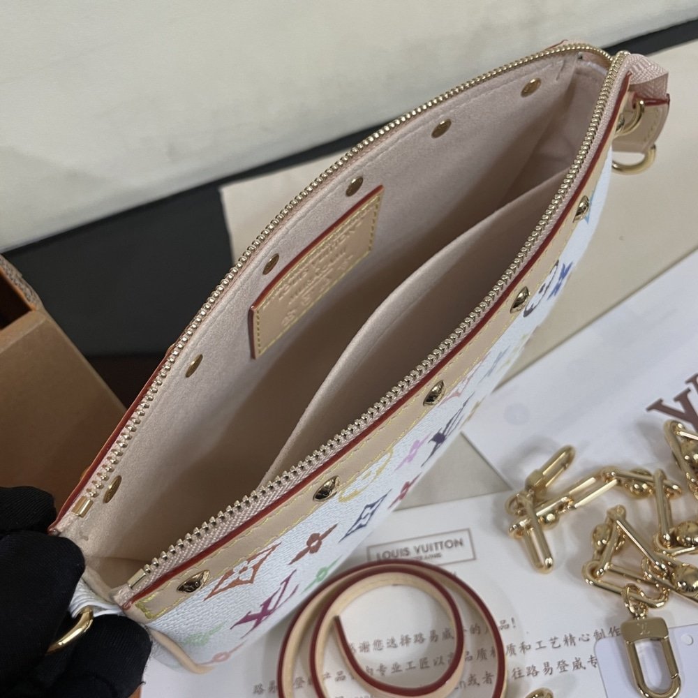 [S*per Vip 1:1] L0vis Vvtt0n X Murakami Pochette Accessoires White 22Cm M13404