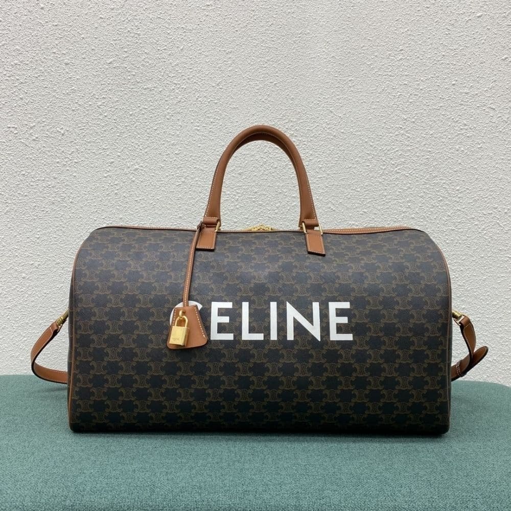 Ce1i*e Large Travel Bag In Triomphe Canvas Tan 50Cm 191472Cyx 04Lu