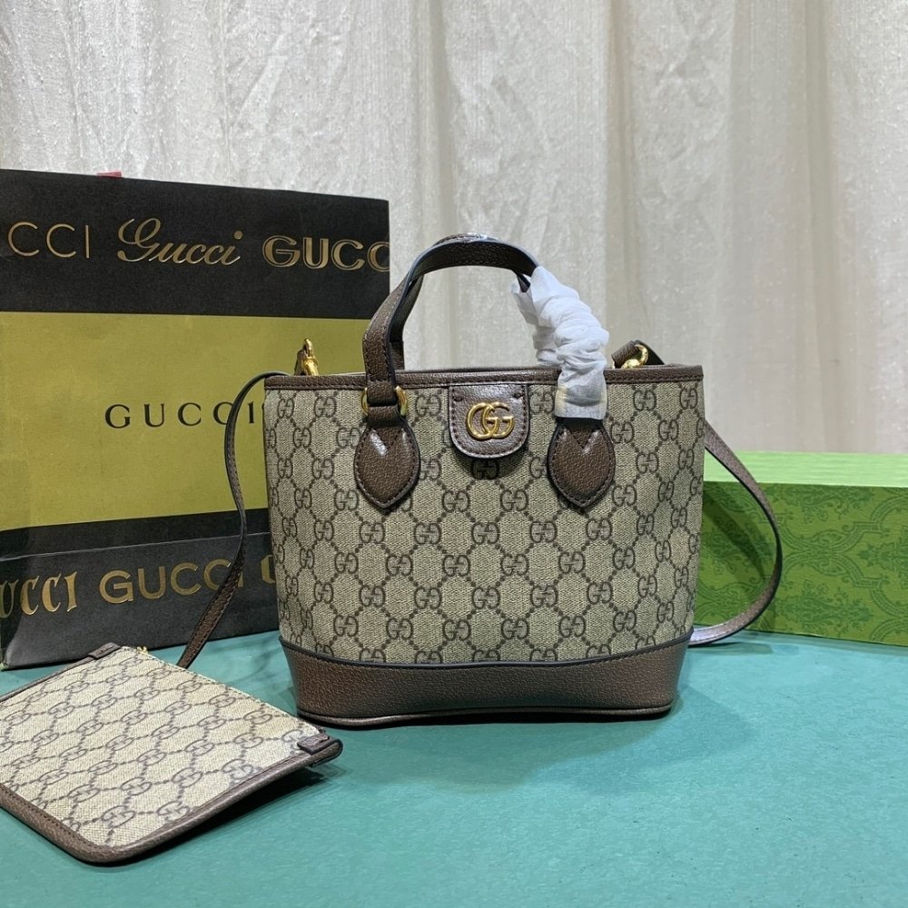 Gvc*1 Ophidia Mini Tote Bag Beige And Ebony 22Cm 811716 K9Gsg 8358