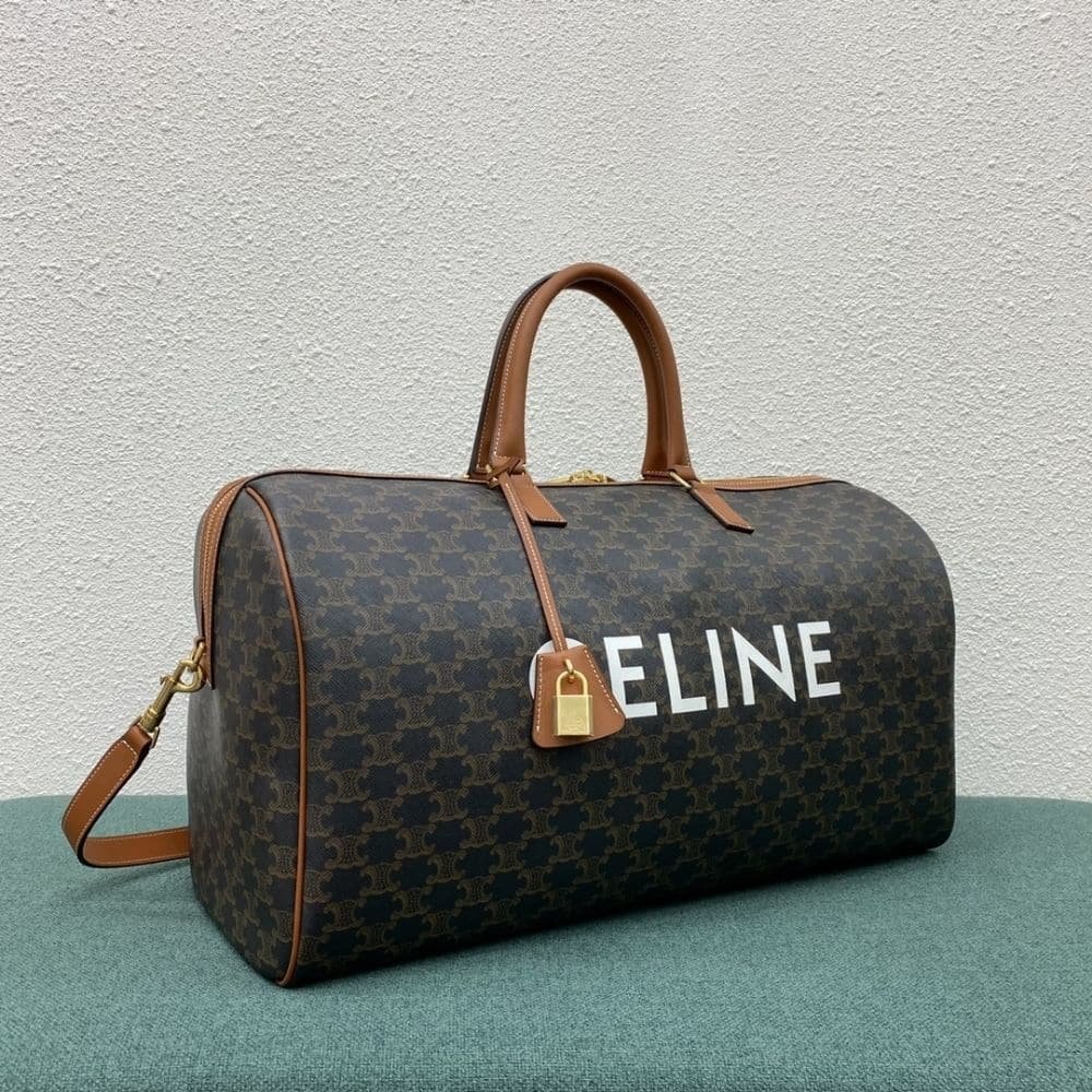 Ce1i*e Large Travel Bag In Triomphe Canvas Tan 50Cm 191472Cyx 04Lu