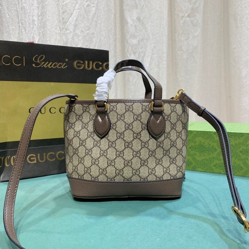 Gvc*1 Ophidia Mini Tote Bag Beige And Ebony 22Cm 811716 K9Gsg 8358