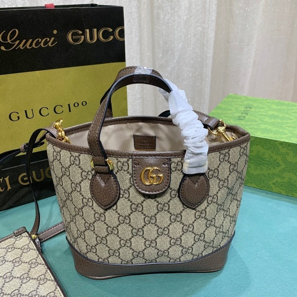 Gvc*1 Ophidia Mini Tote Bag Beige And Ebony 22Cm 811716 K9Gsg 8358