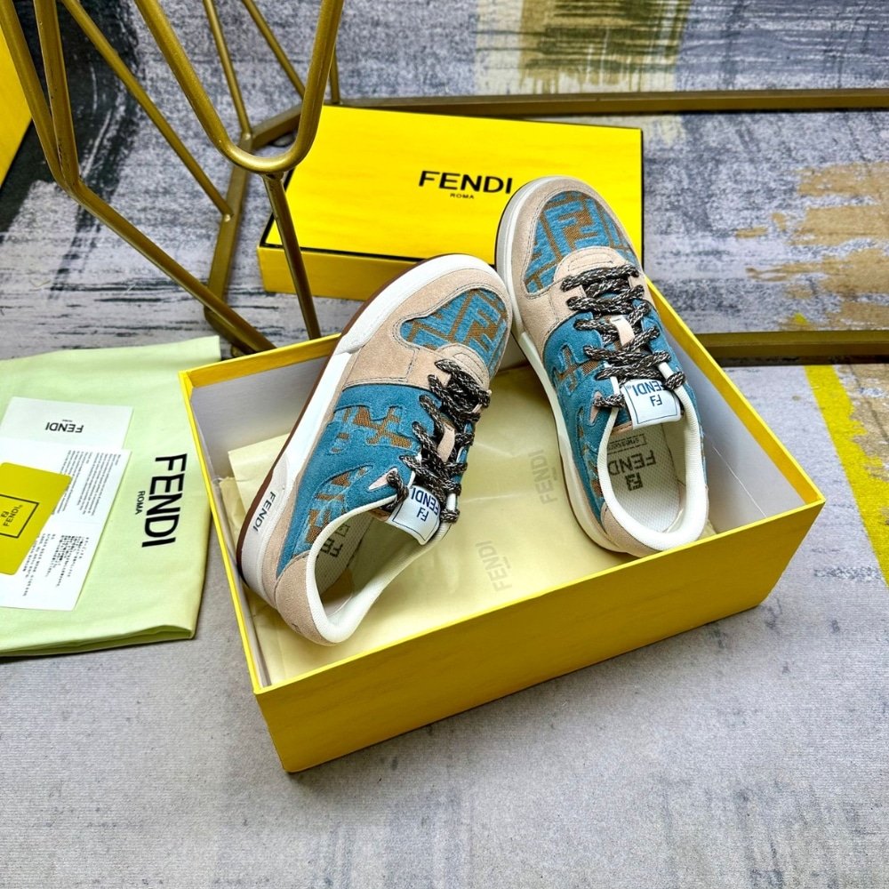 F**di Match Sneaker Beige And Blue