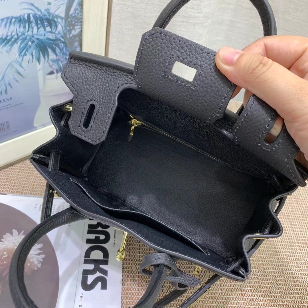 H**me5 Birkin Mini Gold Hardware Epsom Black 20Cm