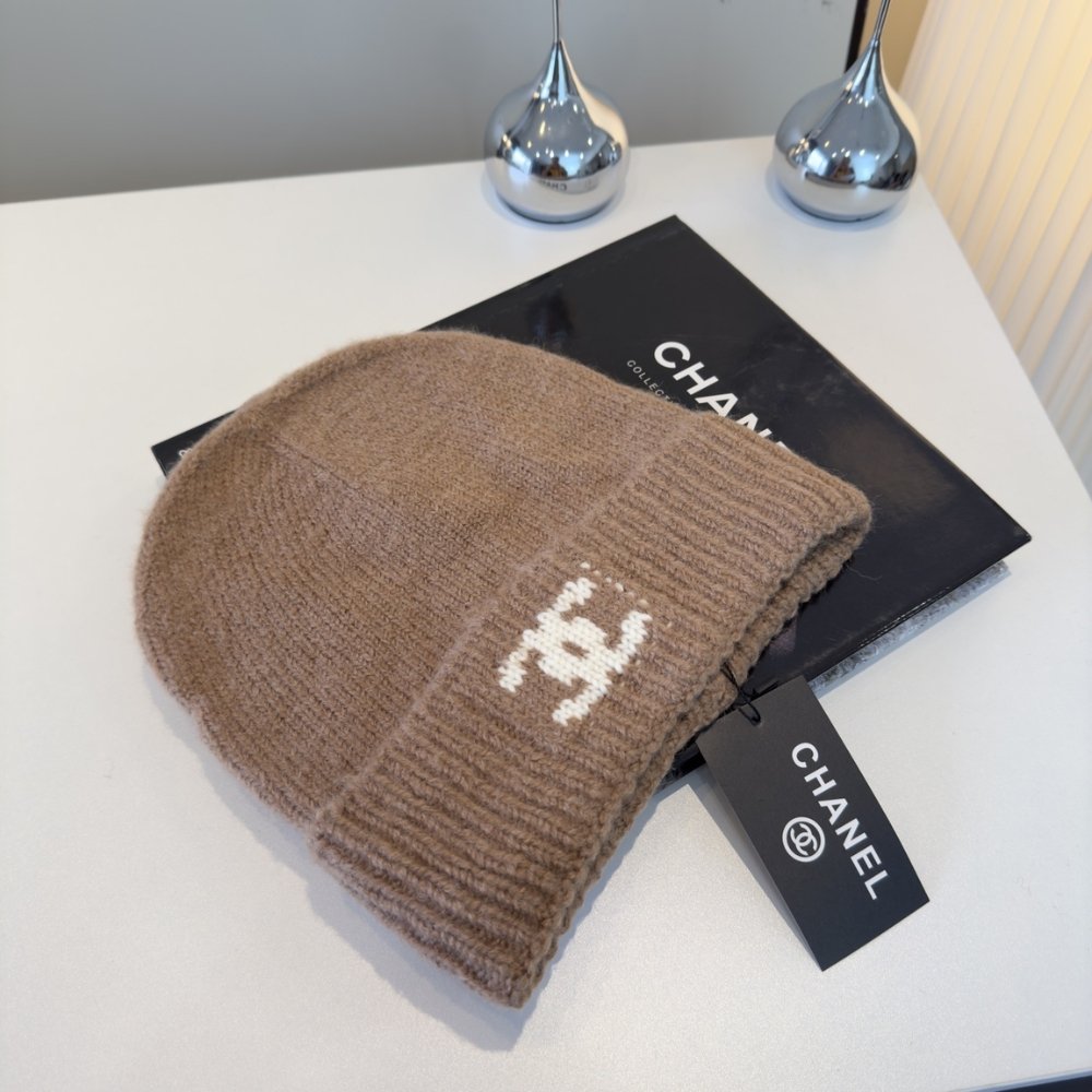 Ch**el Cc Knitted Beanie Brown