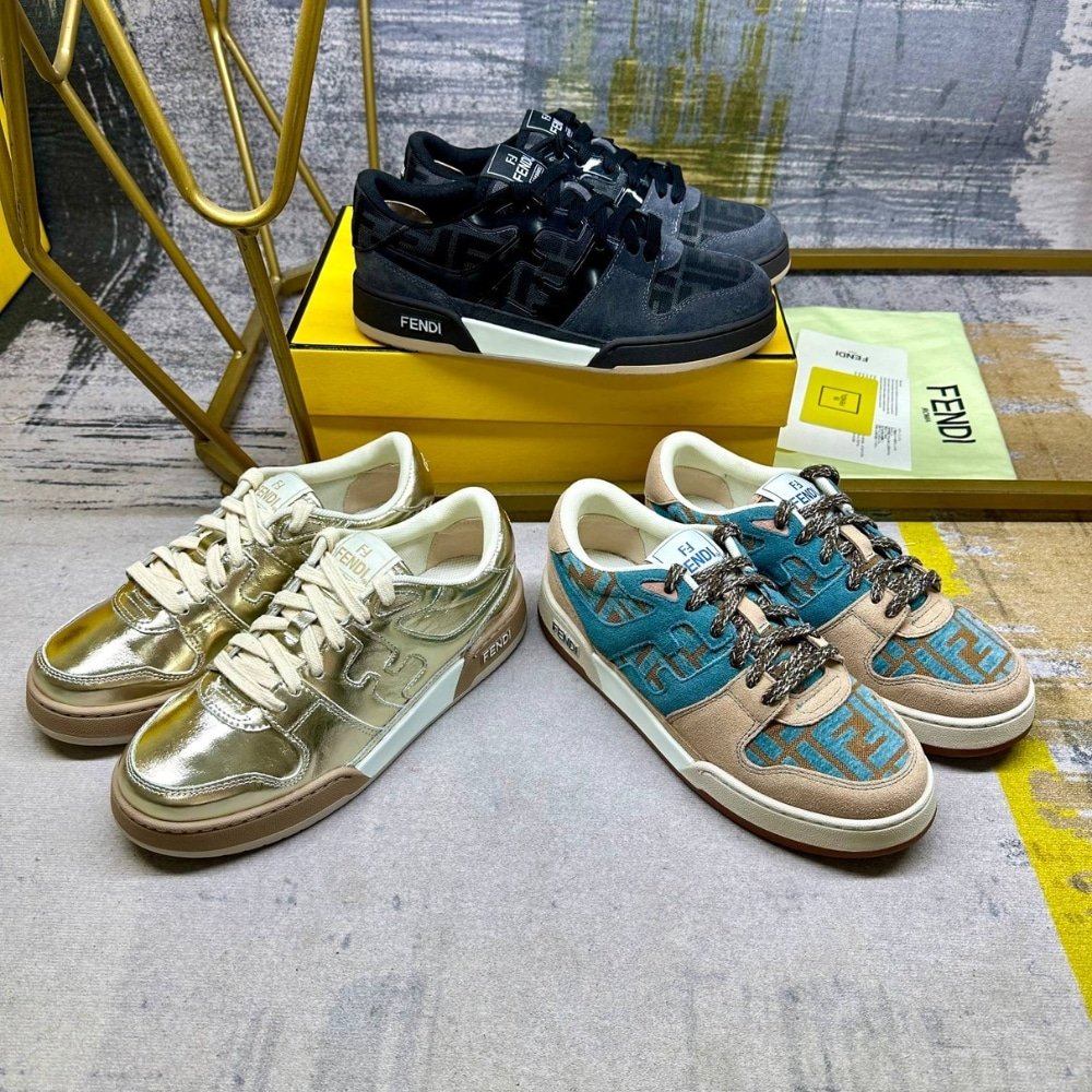 F**di Match Sneaker Beige And Blue