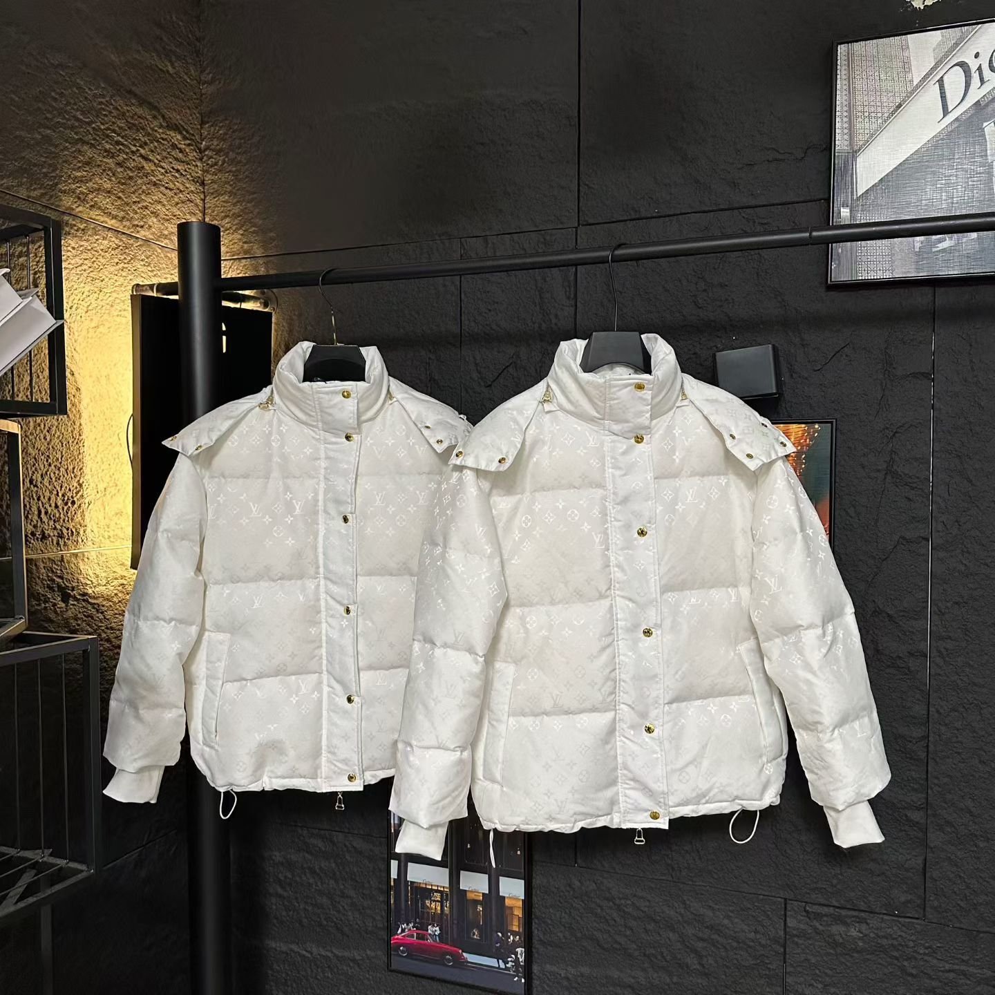 L0vis Vvtt0n Monogram Puffer Jacket White 1Agaws