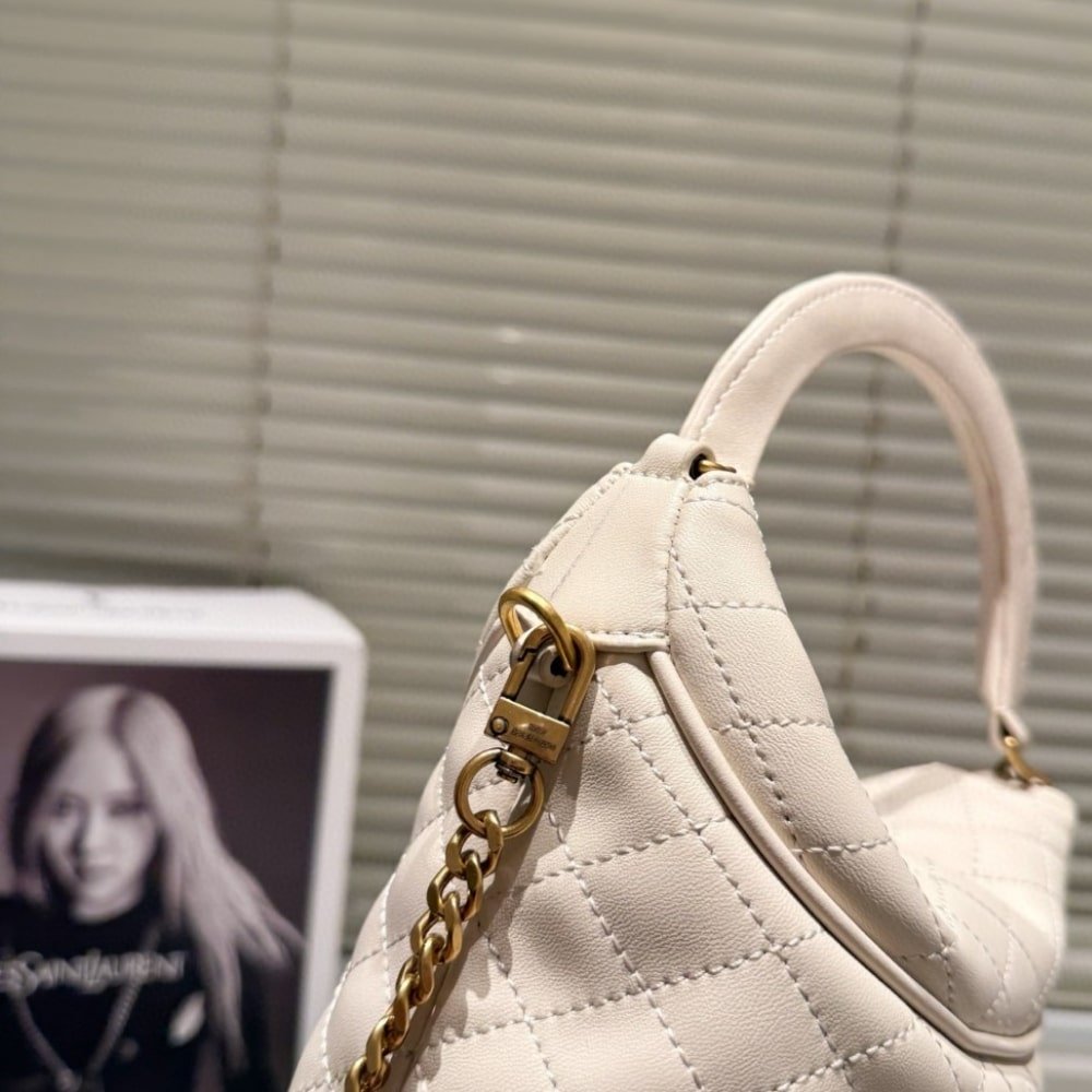Sa1nt Lau*nt Gaby Bucket Bag White 17Cm