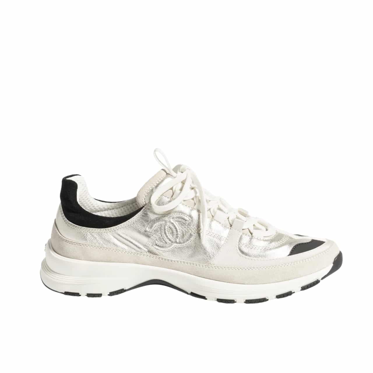 Ch**el Sneaker Light Gold Light Gray And Black G46609 B21320 U2404