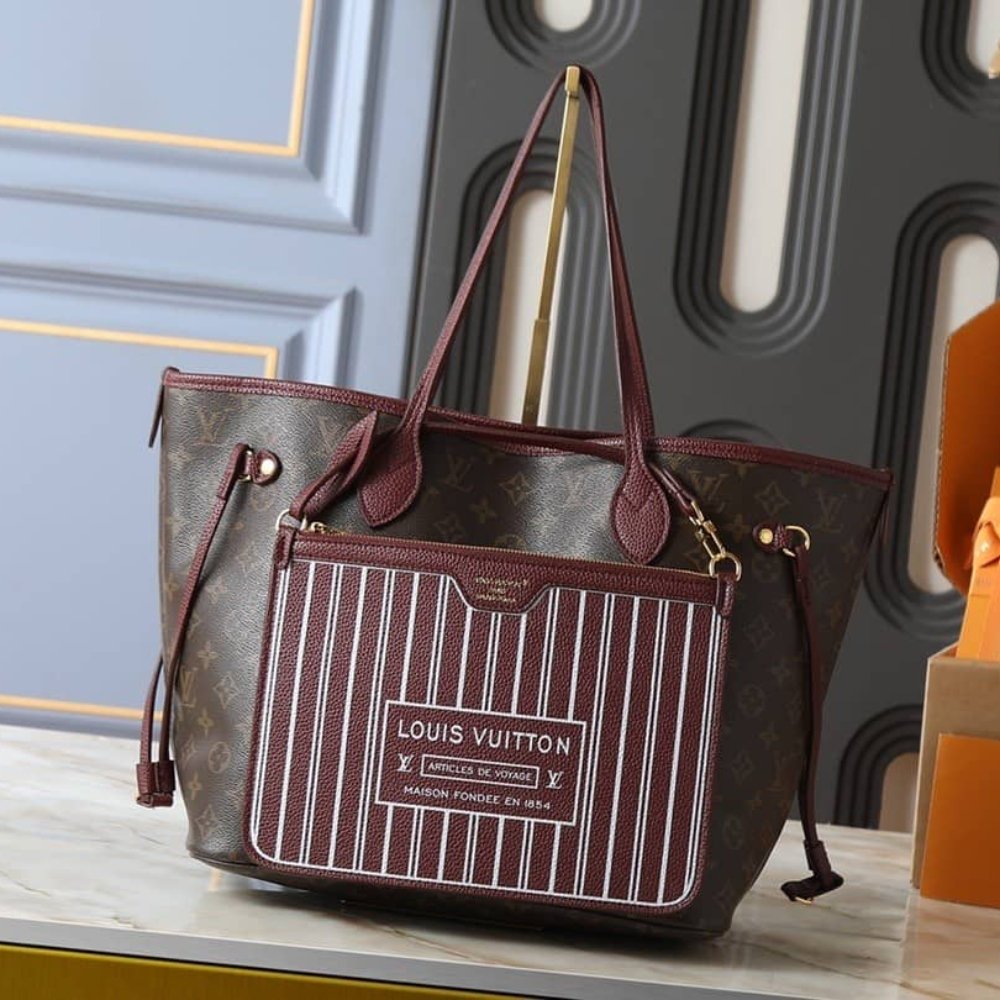 L0vis Vvtt0n Neverfull Inside Out MM Monogram Wine 31Cm M25663