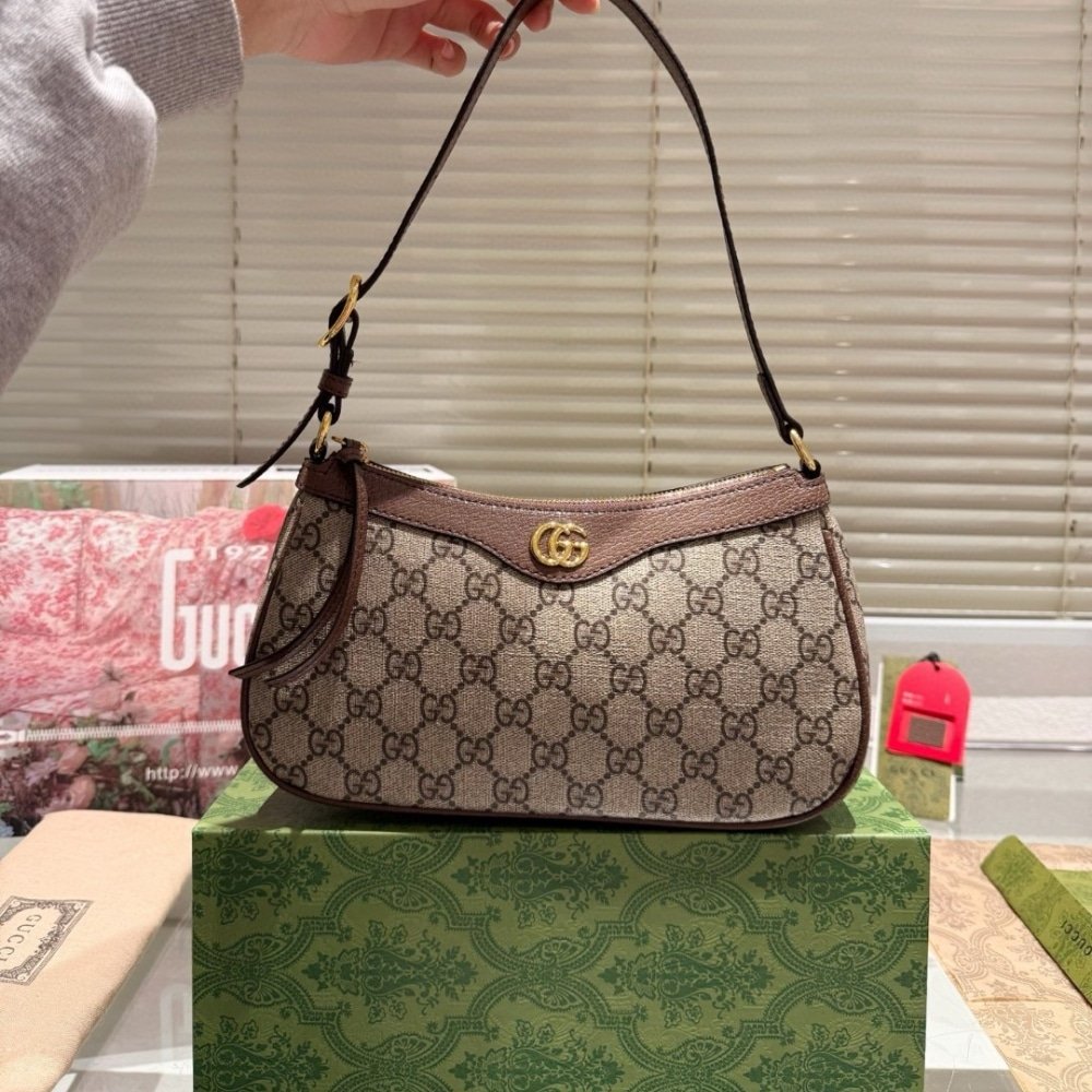 Gvc*1 Ophidia Small Shoulder Bag Beige And Dark Brown 24Cm 735145 Kaaad 8358