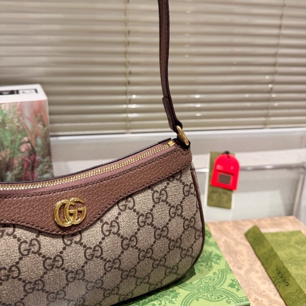 Gvc*1 Ophidia Small Shoulder Bag Beige And Dark Brown 24Cm 735145 Kaaad 8358