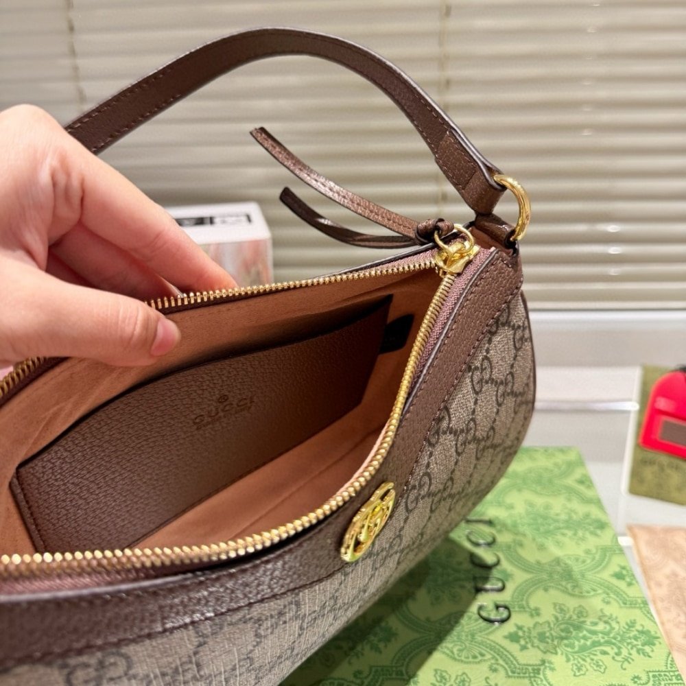 Gvc*1 Ophidia Small Shoulder Bag Beige And Dark Brown 24Cm 735145 Kaaad 8358