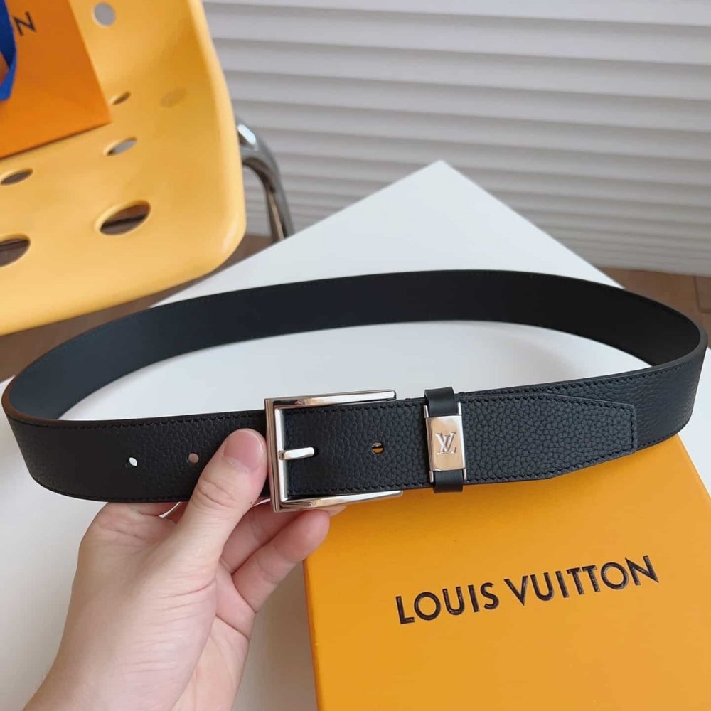 L0vis Vvtt0n LV City Pin Belt Silver Hardware Black 35Mm M0542S