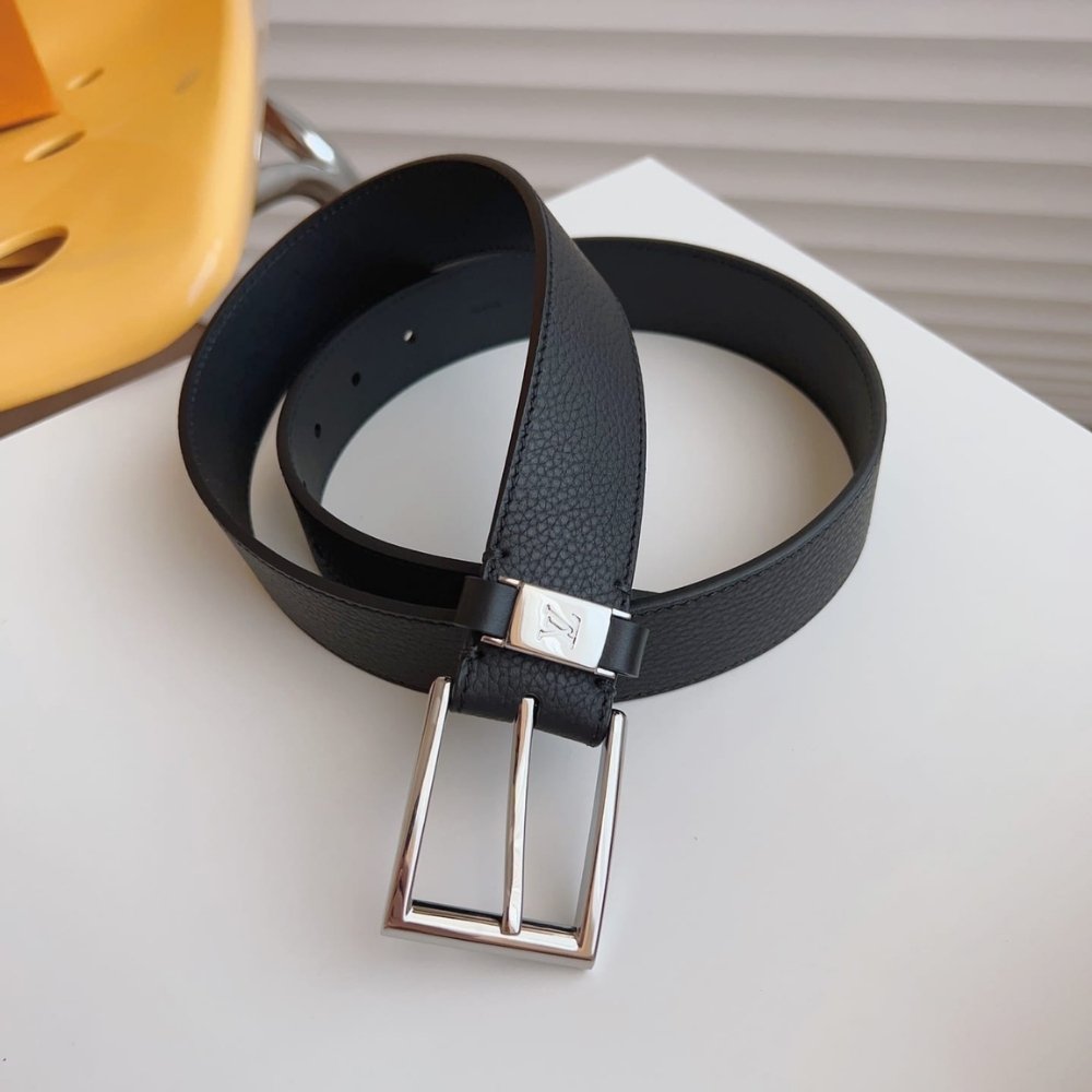 L0vis Vvtt0n LV City Pin Belt Silver Hardware Black 35Mm M0542S