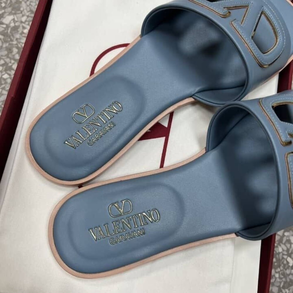Va1e*ntin0 Garavani Vlogo Cutout Slide Blue