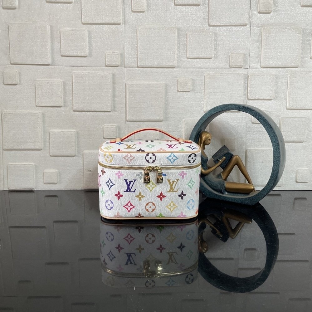 [S*per Vip 1:1] L0vis Vvtt0n X Takashi Murakami Nice Mini Multicolored White 24Cm M28340