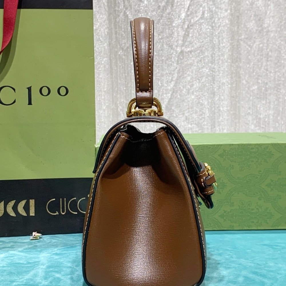 Gvc*1 Horsebit 1955 Mini Top Handle Bag Light Brown 29Cm 703848 Aaa7G 2361