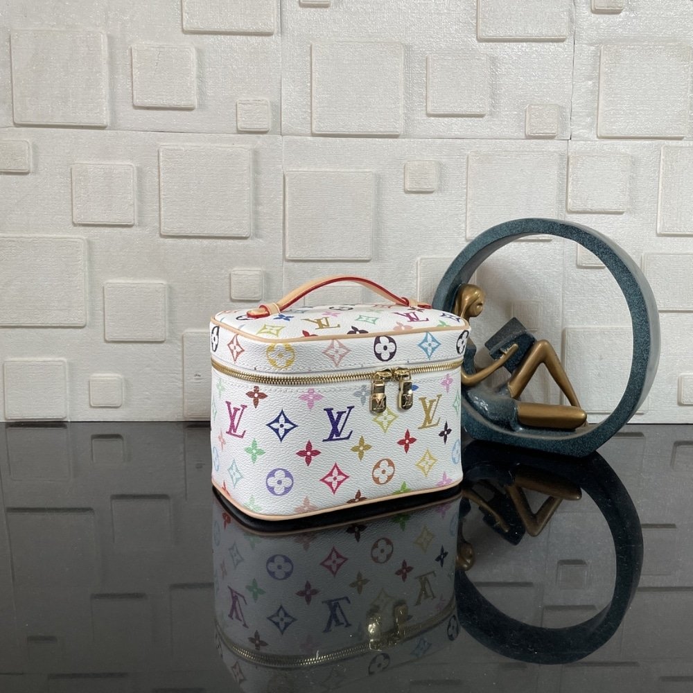 [S*per Vip 1:1] L0vis Vvtt0n X Takashi Murakami Nice Mini Multicolored White 24Cm M28340